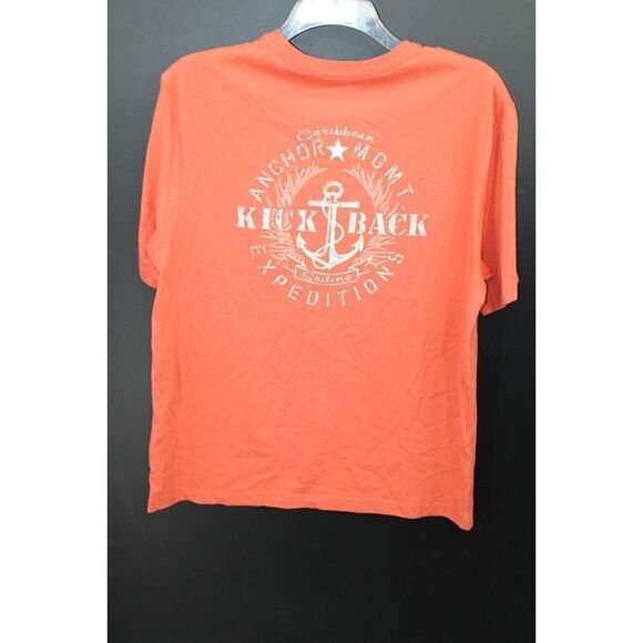 CARIBEAN ANCHOR EXPEDITIO TEE ORANGE KICK BACK SAILING SIZE L NWT - Picture 4 of 7